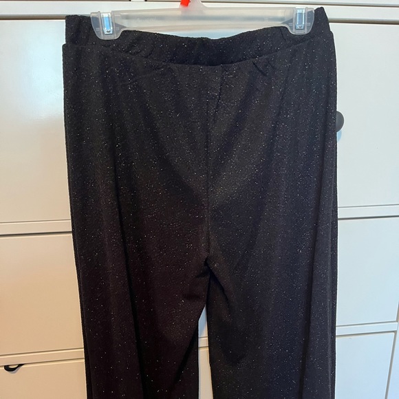 Black glitter dress pants with wide leg - Picture 2 of 5